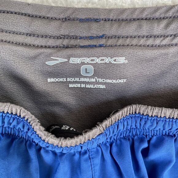 Brooks Equilibrium Shorts Womens Large Blue Running Cycling Back Pocket - Picture 5 of 14